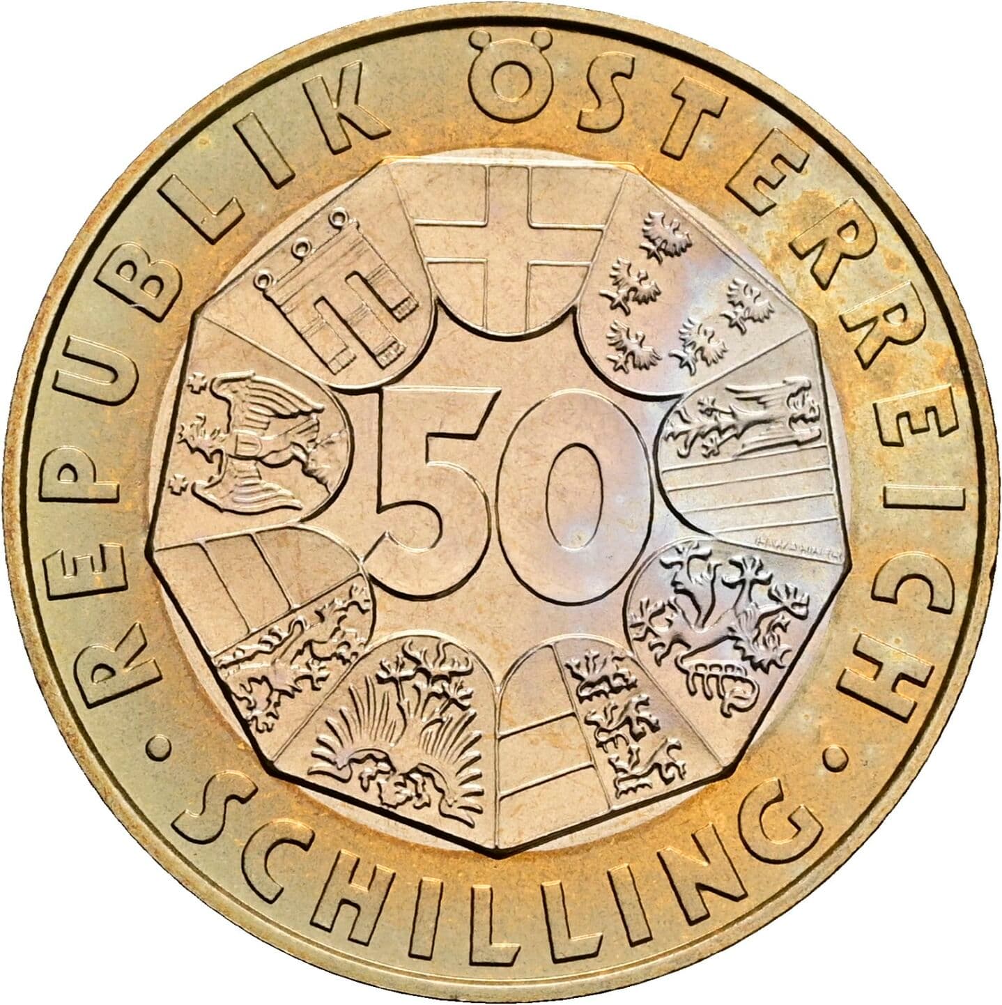 50 Schilling 1999 – Vorderseite