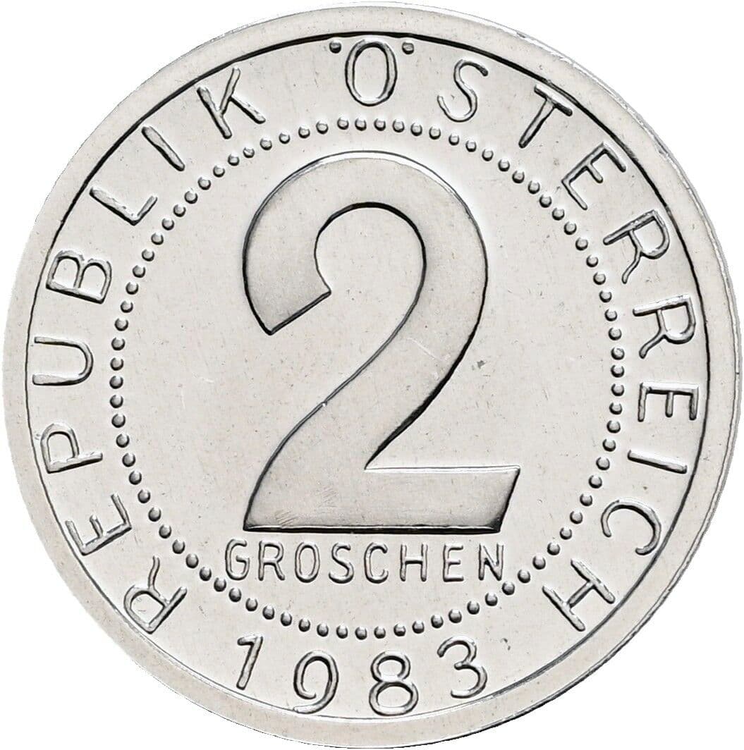 2 Groschen 1983 – Vorderseite