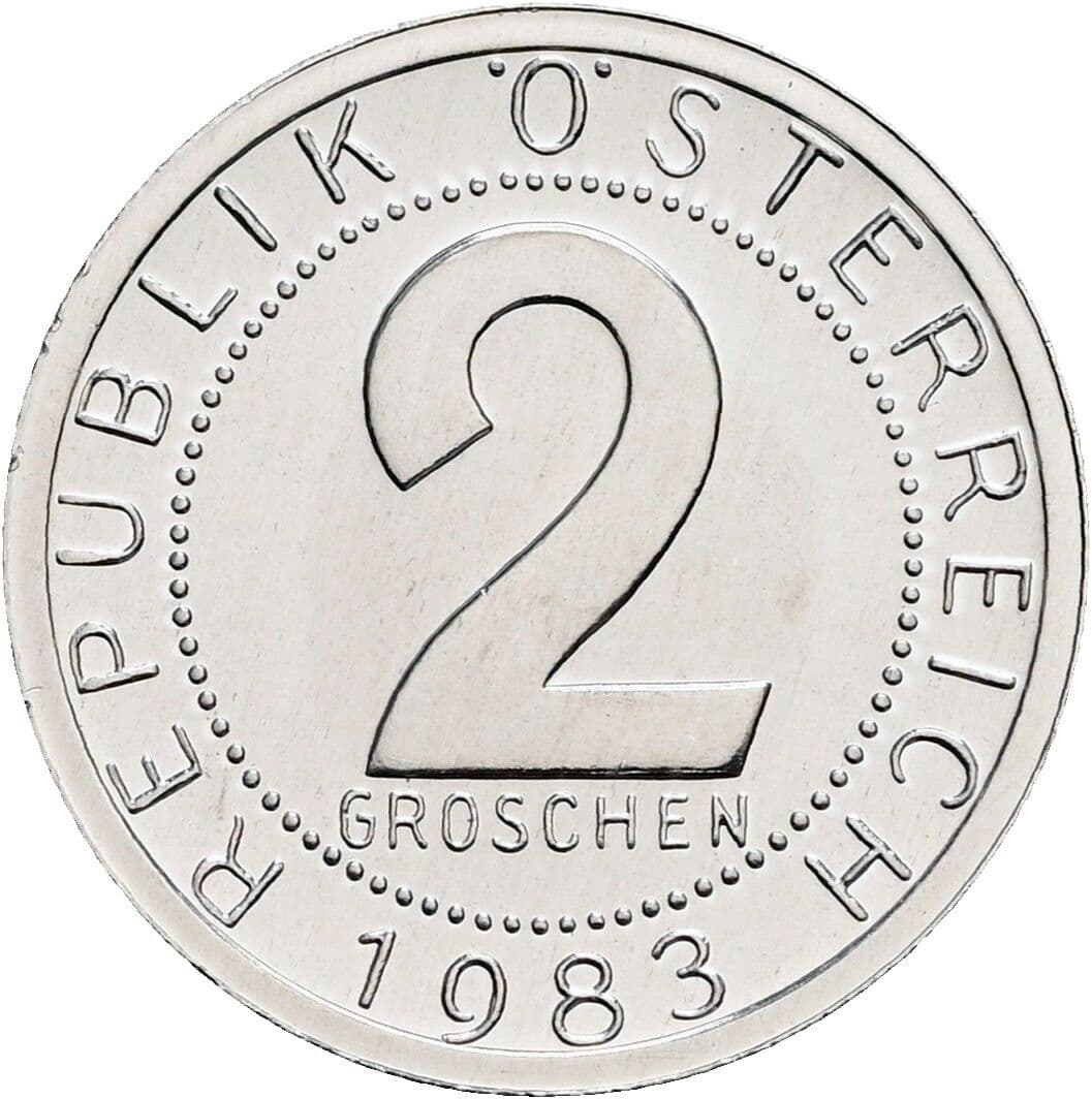 2 Groschen 1983 – Vorderseite