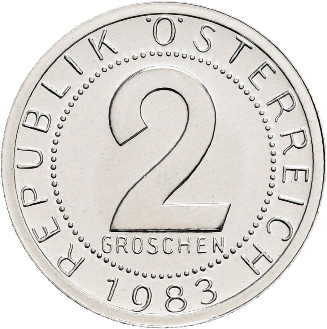 2 Groschen 1983 – Vorderseite