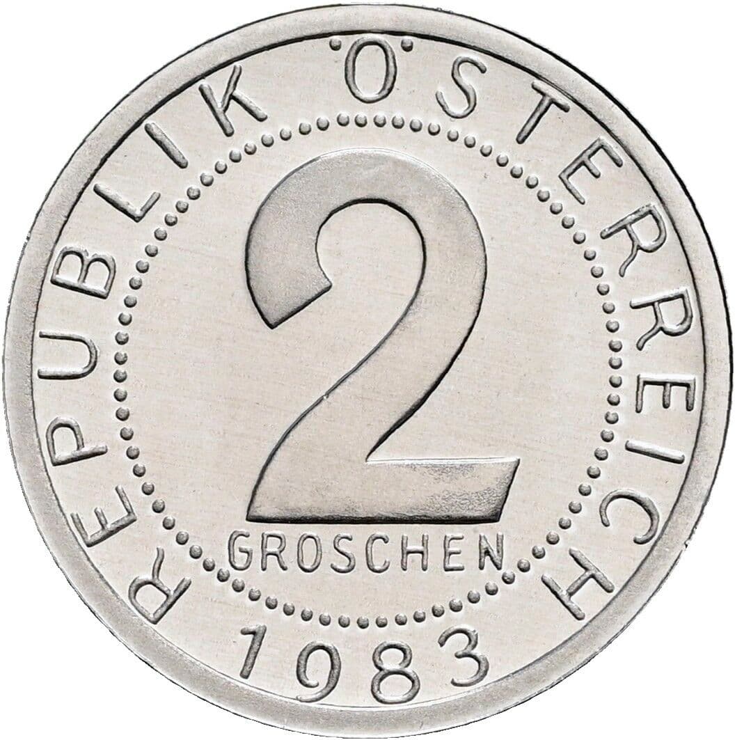 2 Groschen 1983 – Vorderseite