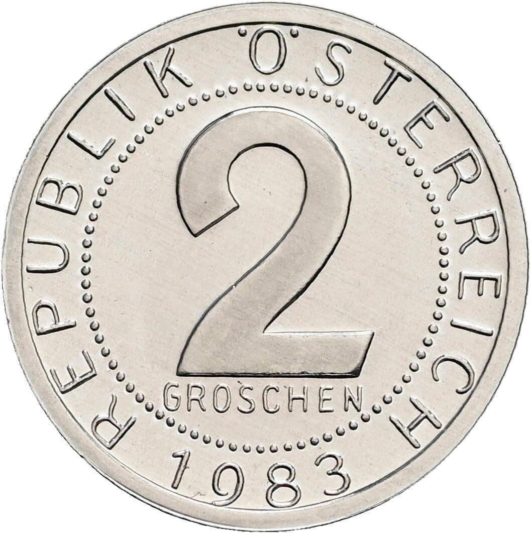 2 Groschen 1983 – Vorderseite