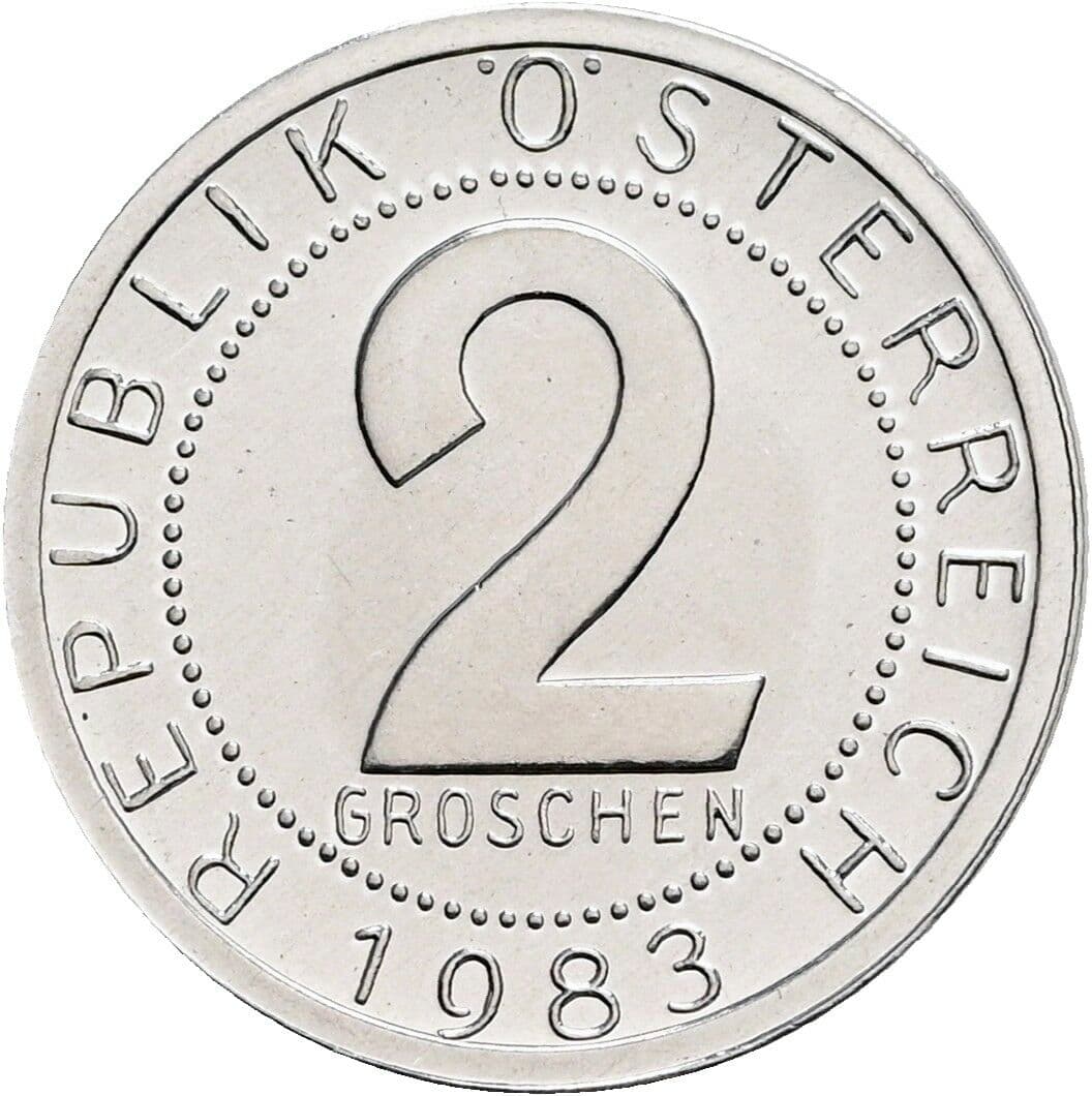 2 Groschen 1983 – Vorderseite