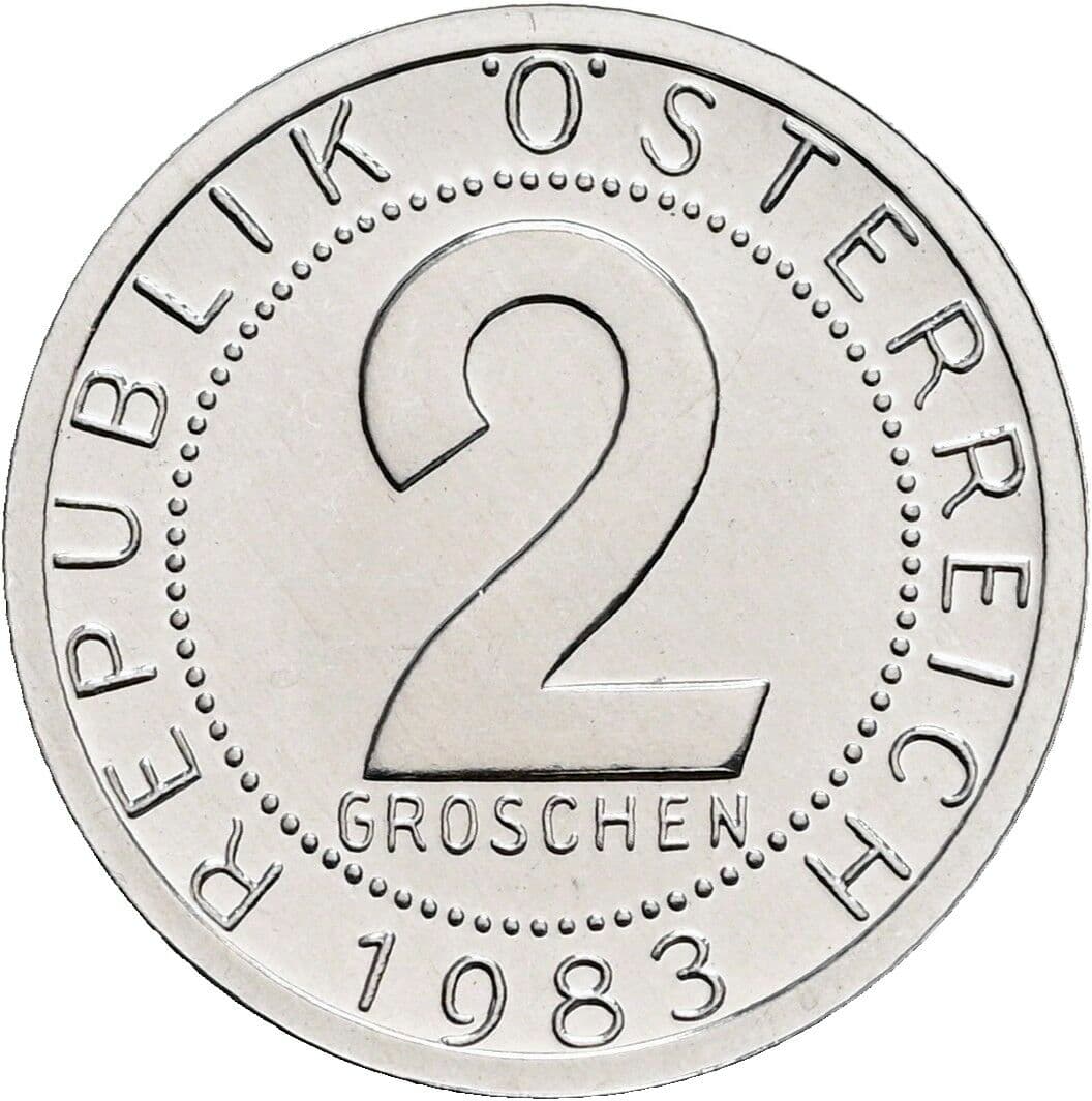 2 Groschen 1983 – Vorderseite