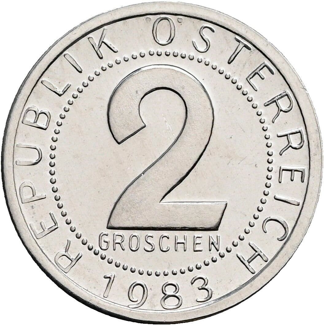 2 Groschen 1983 – Vorderseite