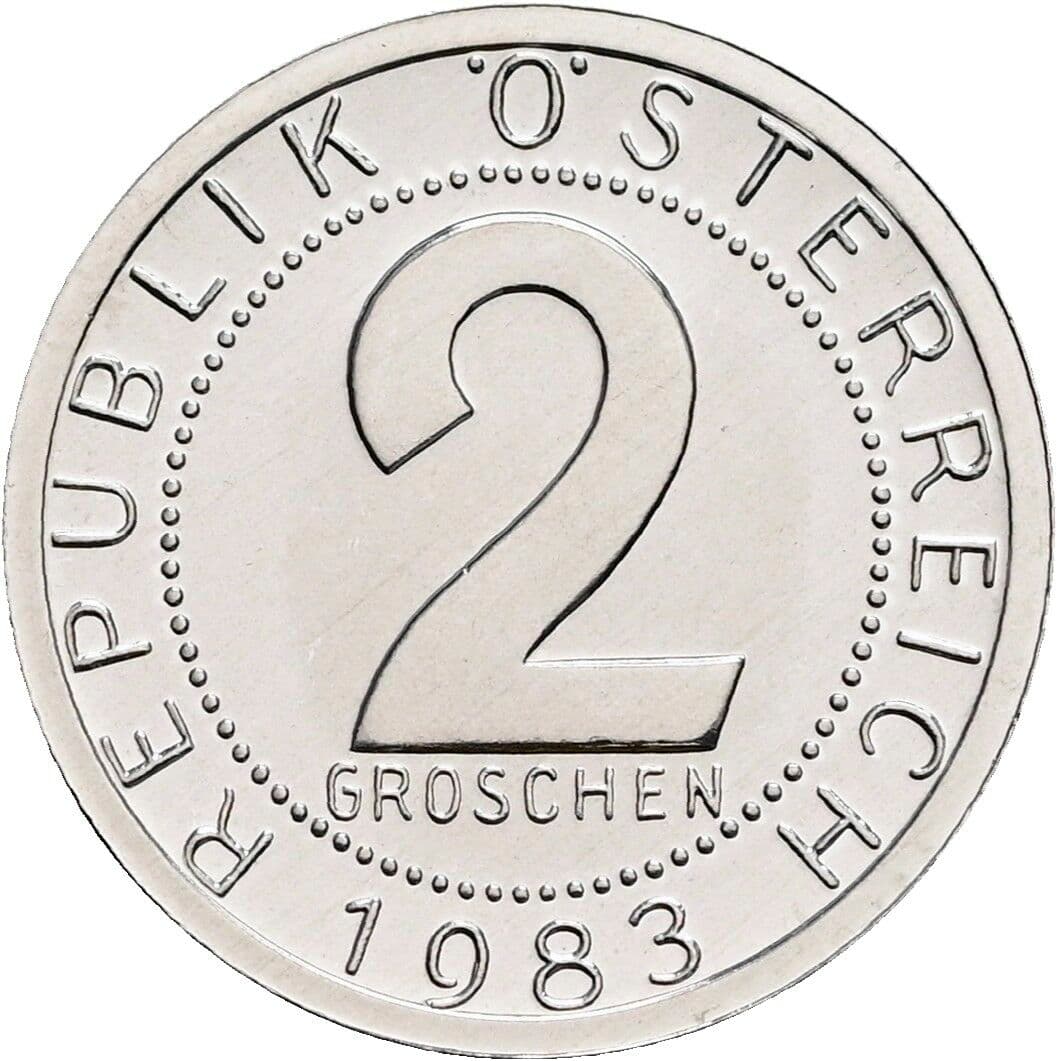 2 Groschen 1983 – Vorderseite