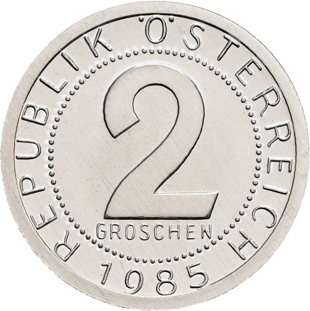 2 Groschen 1985 – Vorderseite