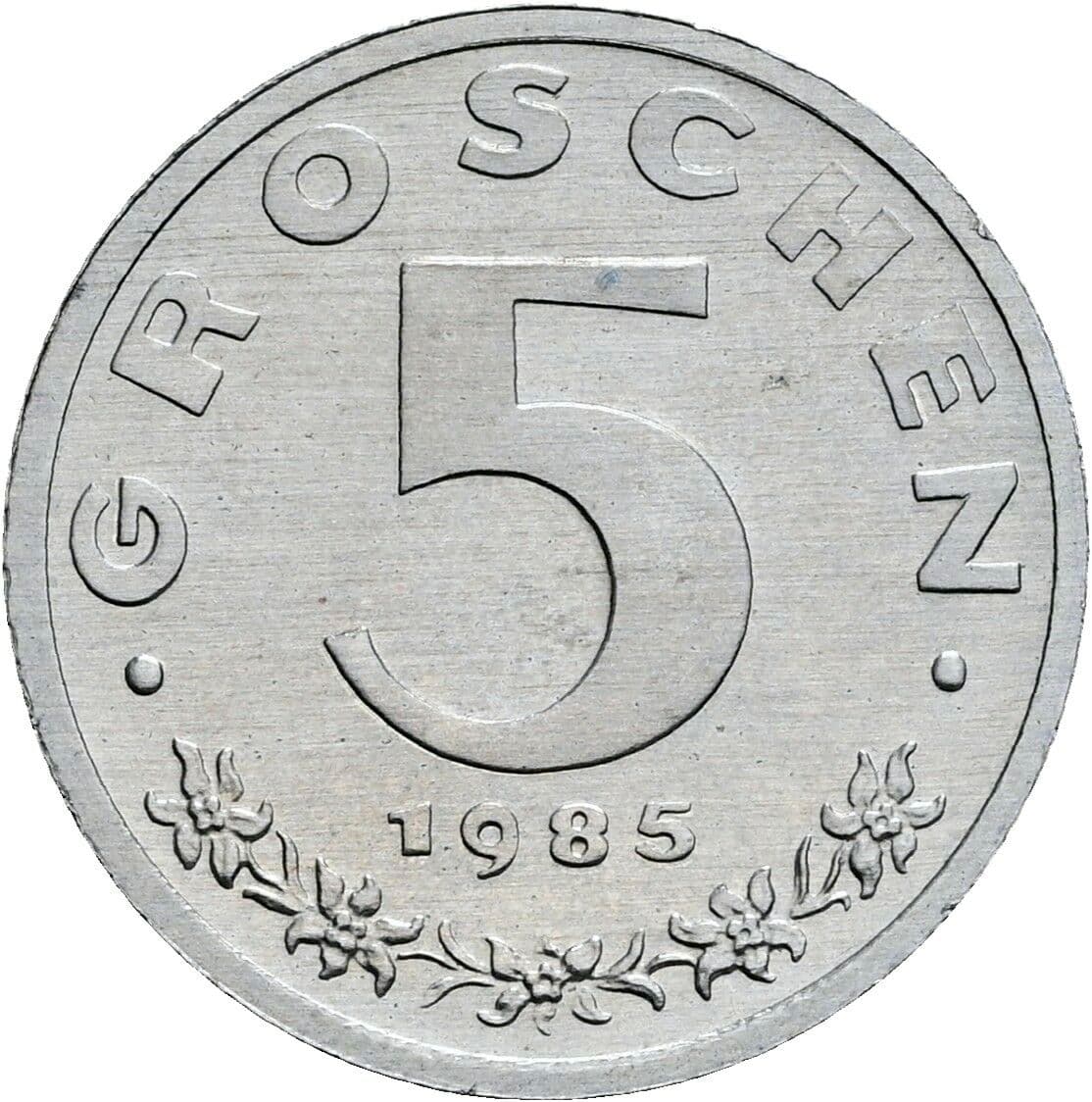 5 Groschen 1985 – Vorderseite