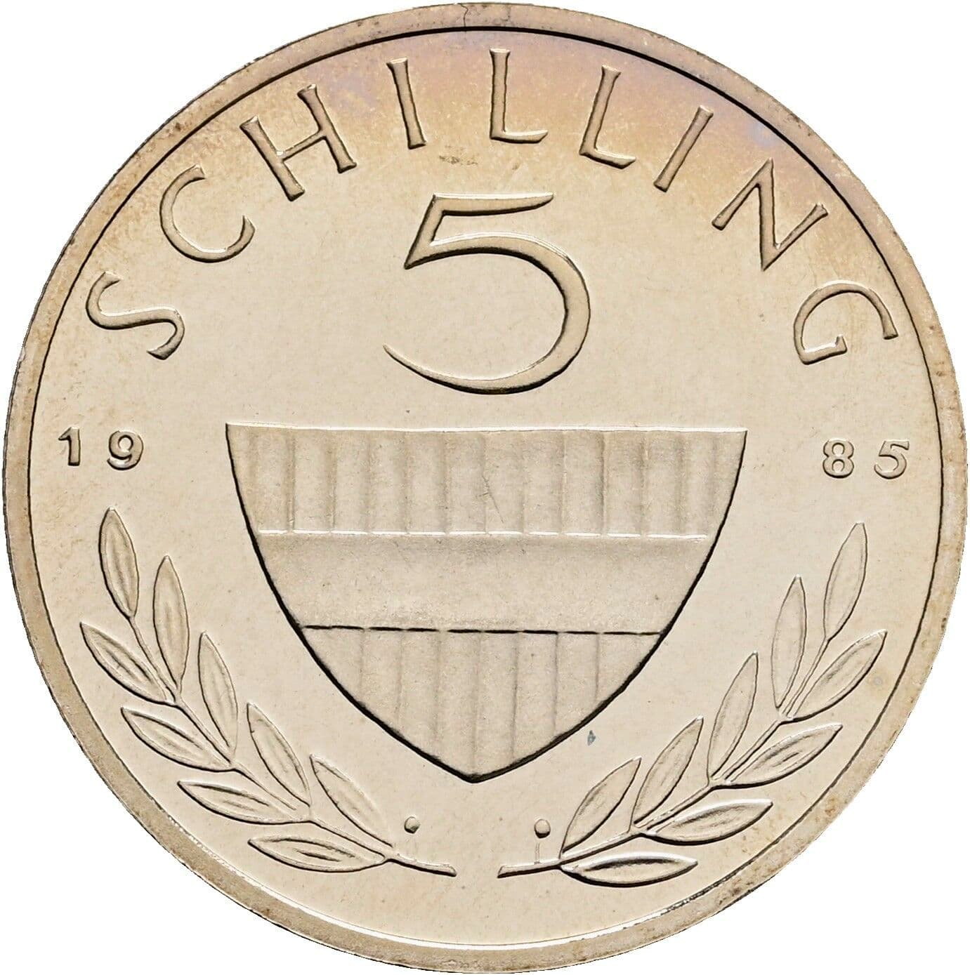 5 Schilling 1985 – Vorderseite