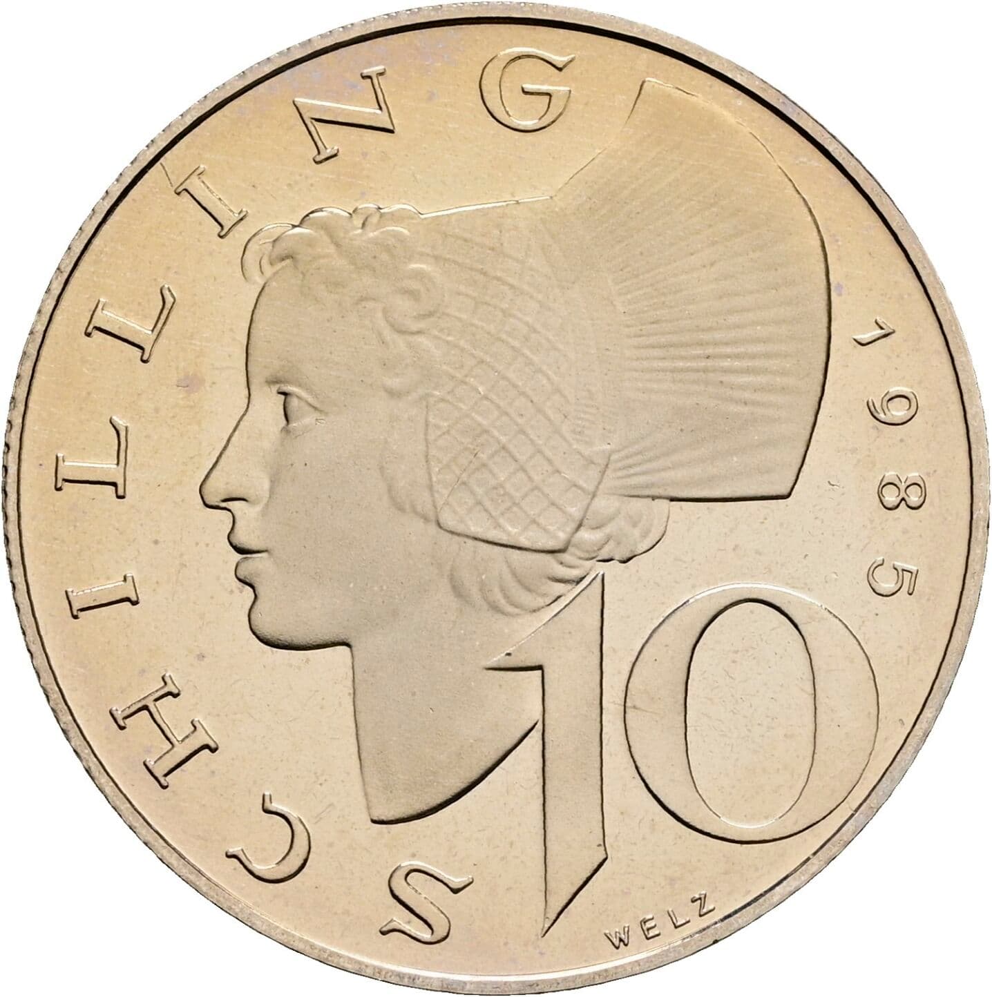10 Schilling 1985 – Vorderseite