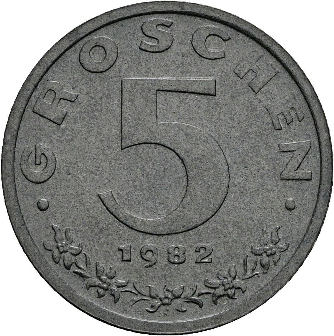 5 Groschen 1982 – Vorderseite
