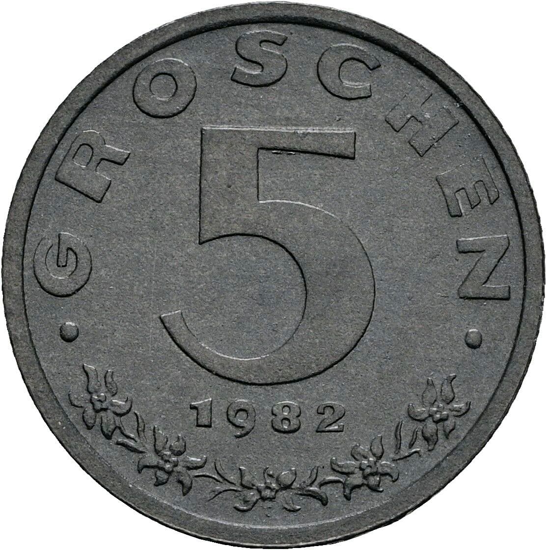5 Groschen 1982 – Vorderseite