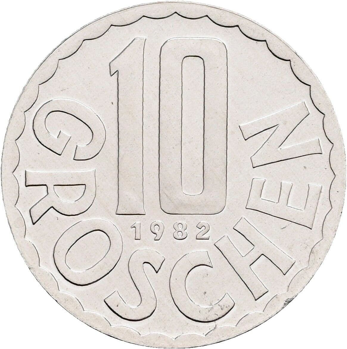 10 Groschen 1982 – Vorderseite
