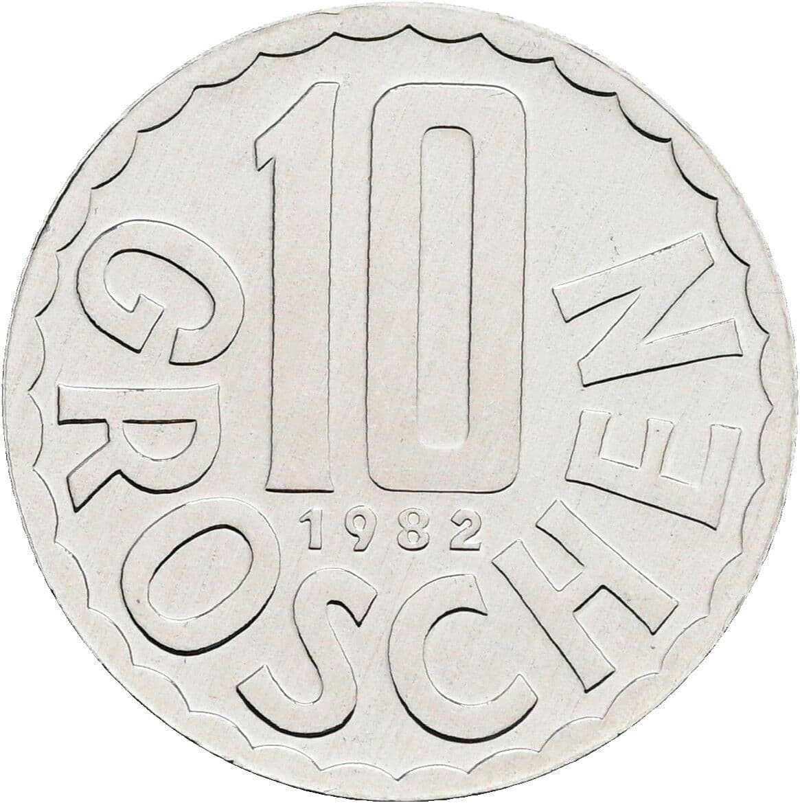 10 Groschen 1982 – Vorderseite