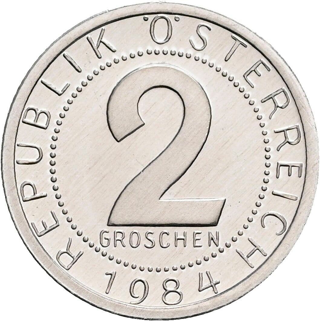 2 Groschen 1984 – Vorderseite
