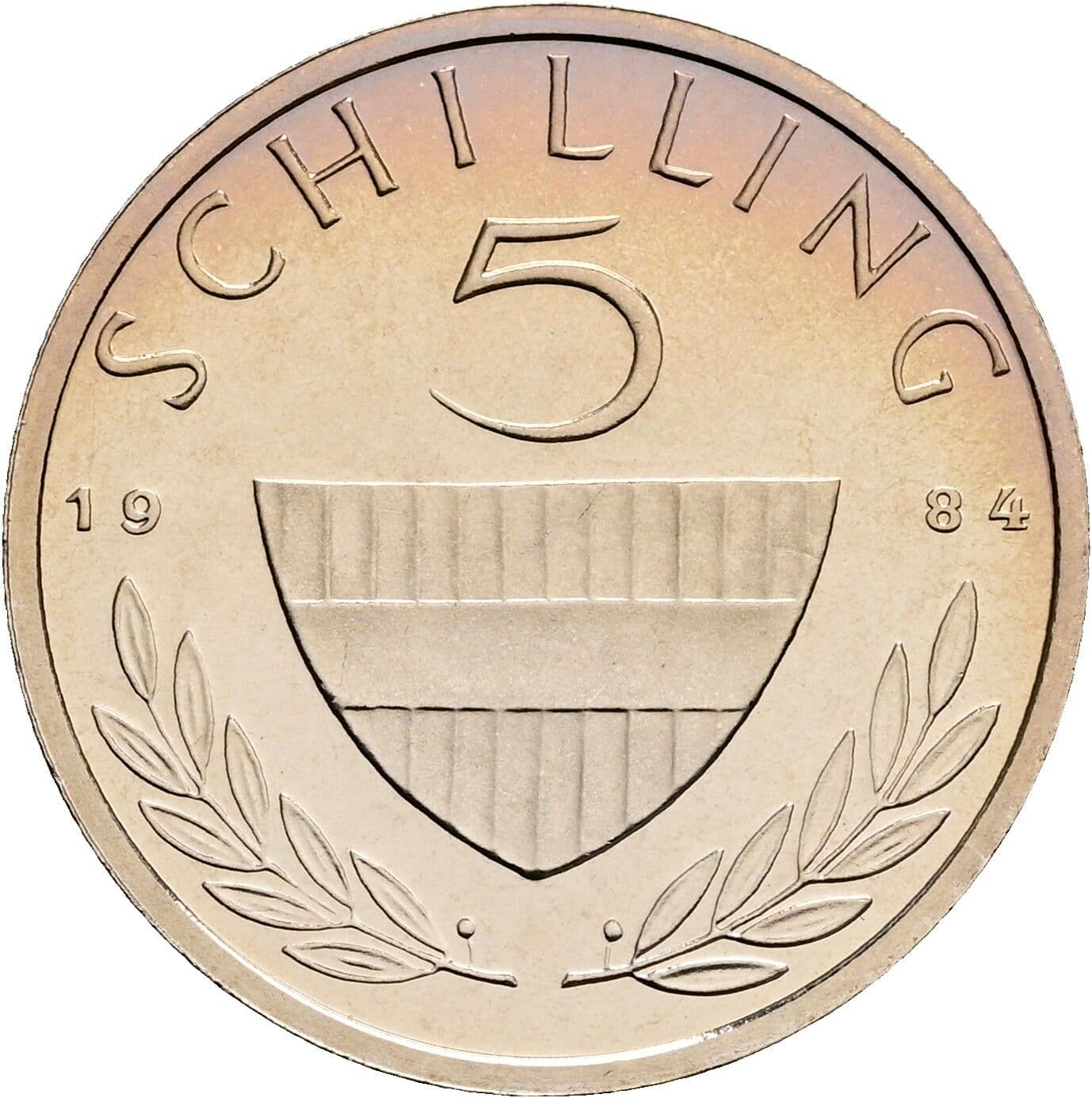 5 Schilling 1984 – Vorderseite