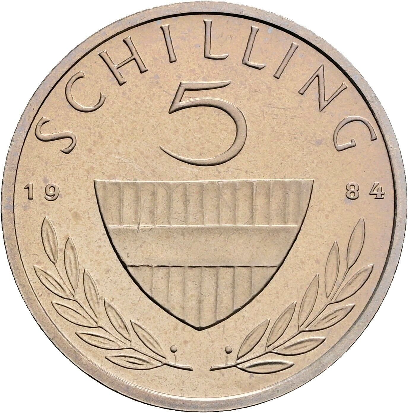 5 Schilling 1984 – Vorderseite