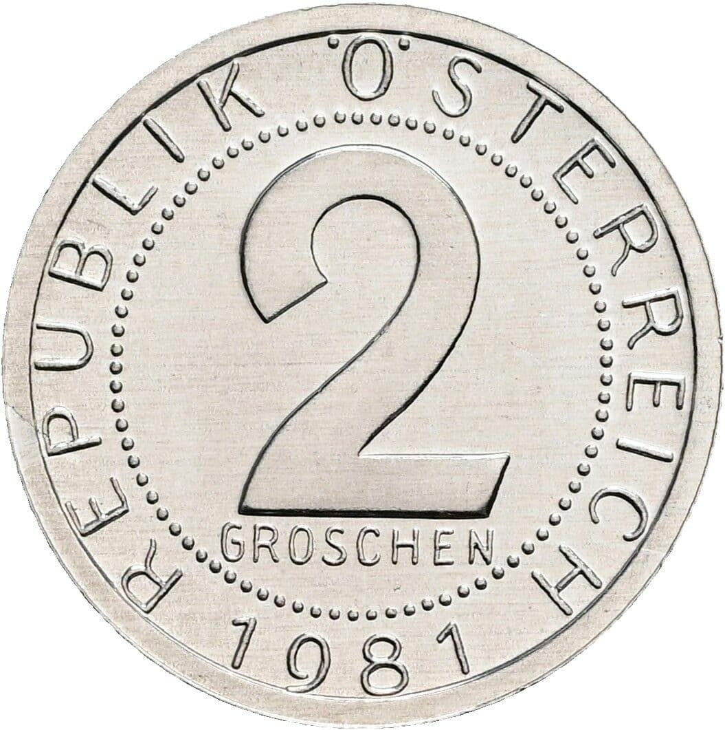 2 Groschen 1981 – Vorderseite