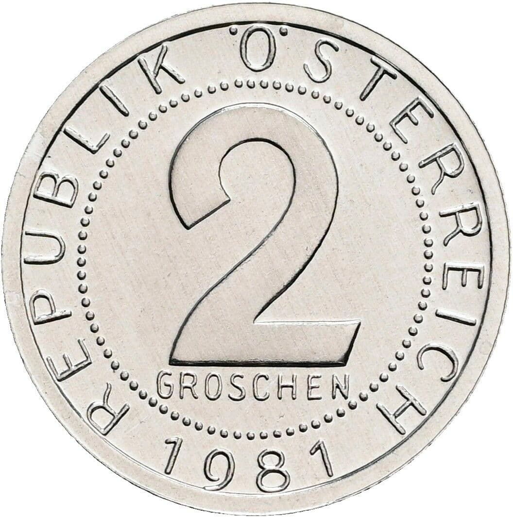 2 Groschen 1981 – Vorderseite