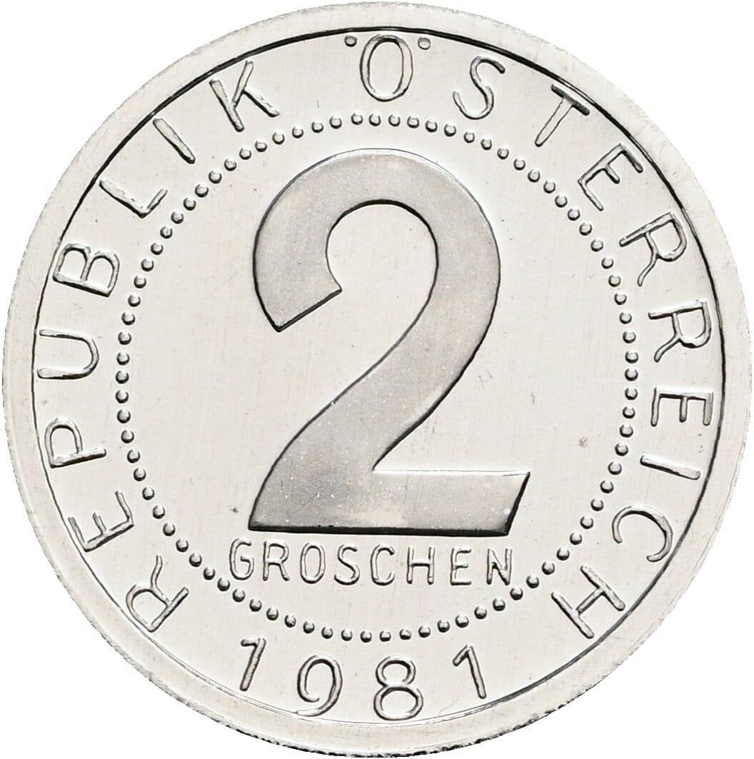 2 Groschen 1981 – Vorderseite