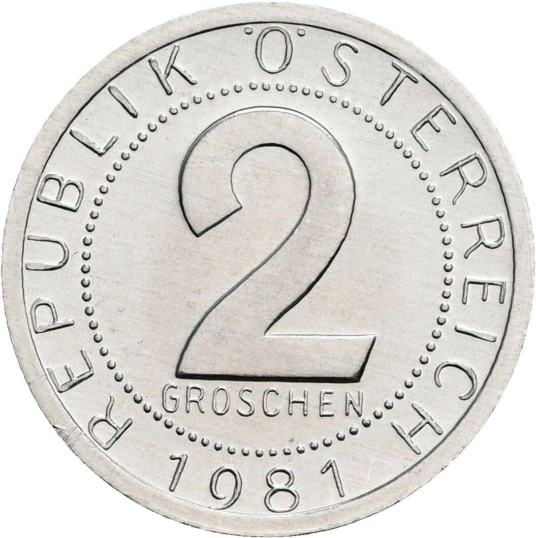 2 Groschen 1981 – Vorderseite