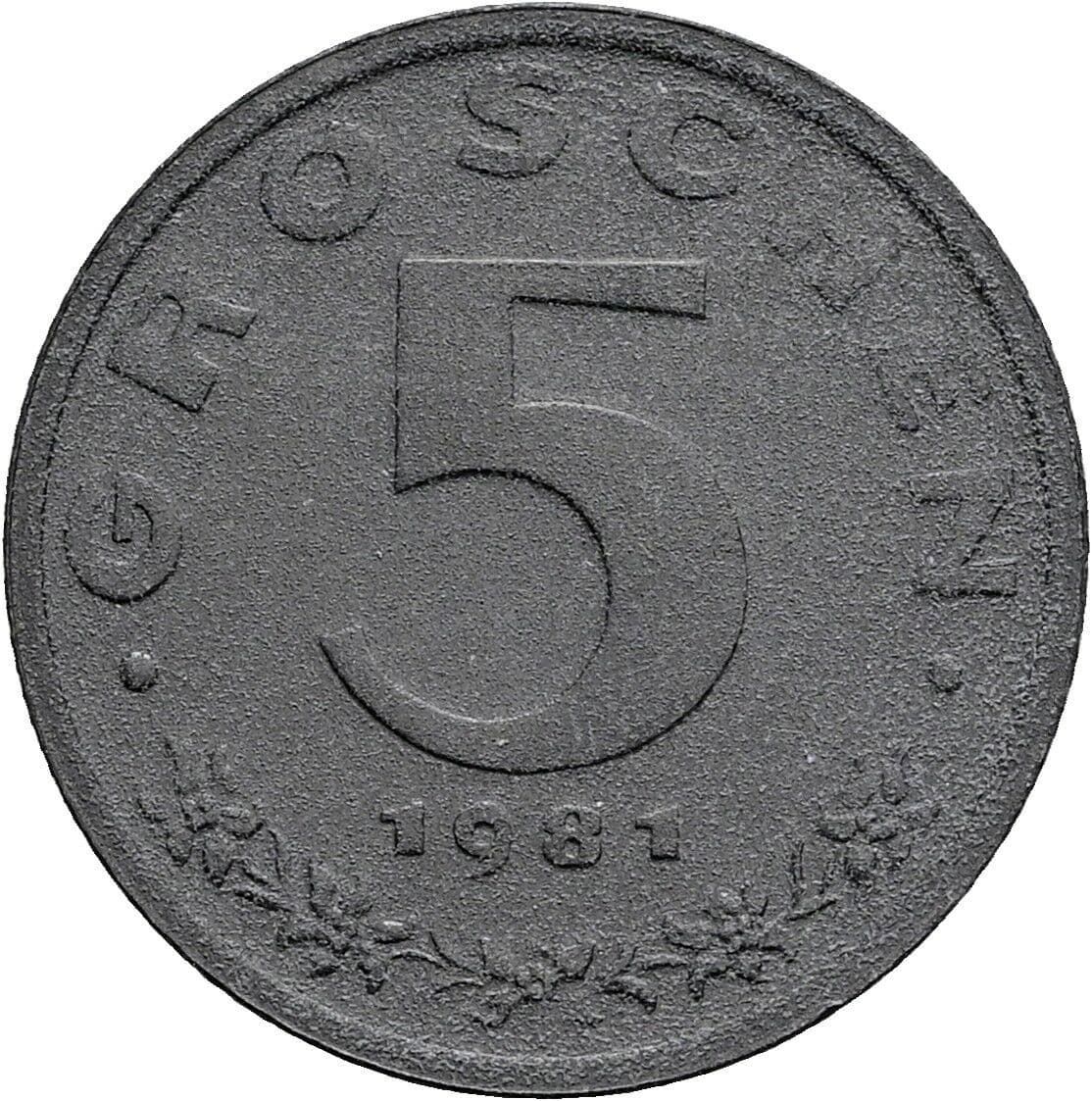 5 Groschen 1981 – Vorderseite