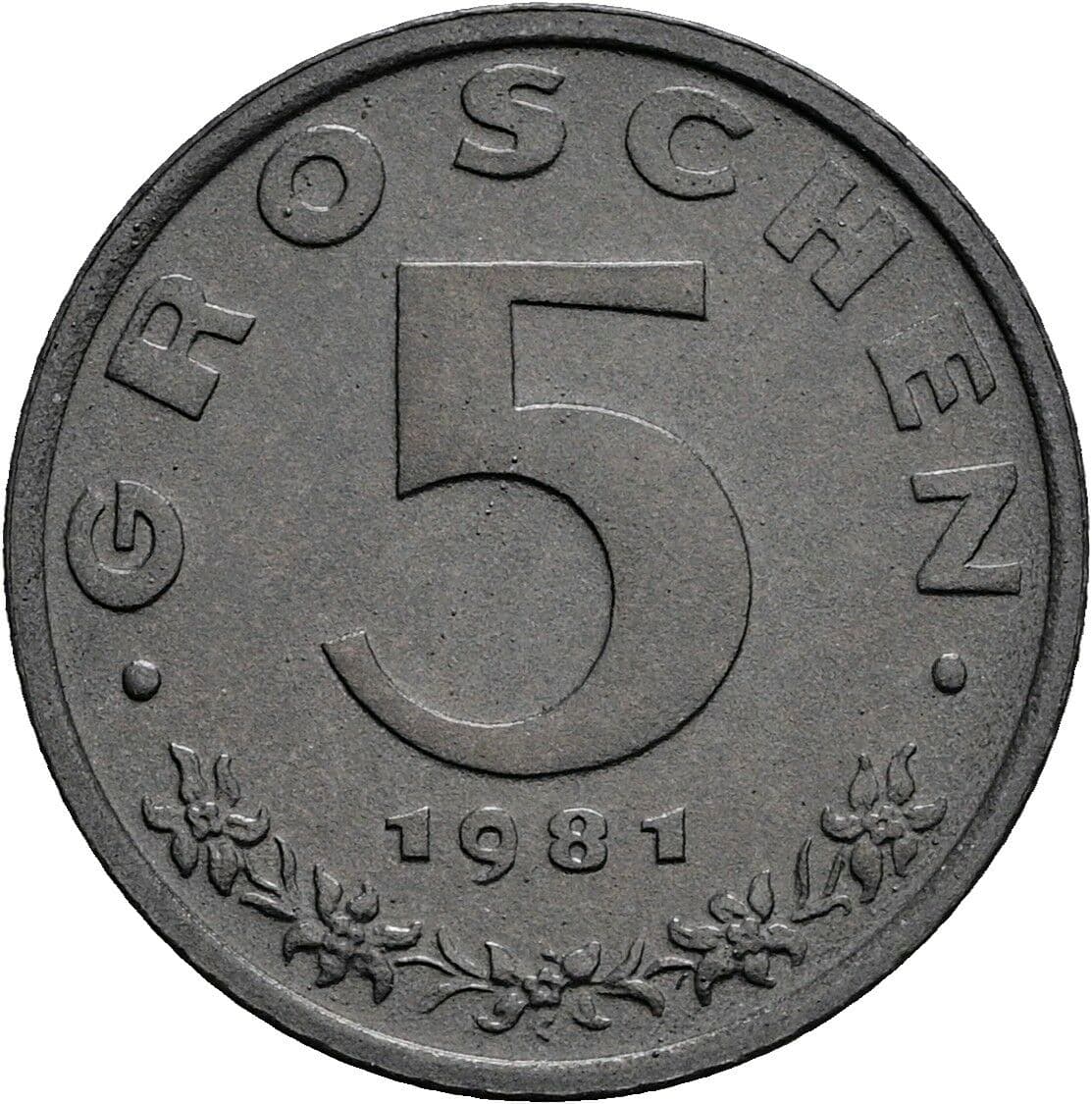5 Groschen 1981 – Vorderseite