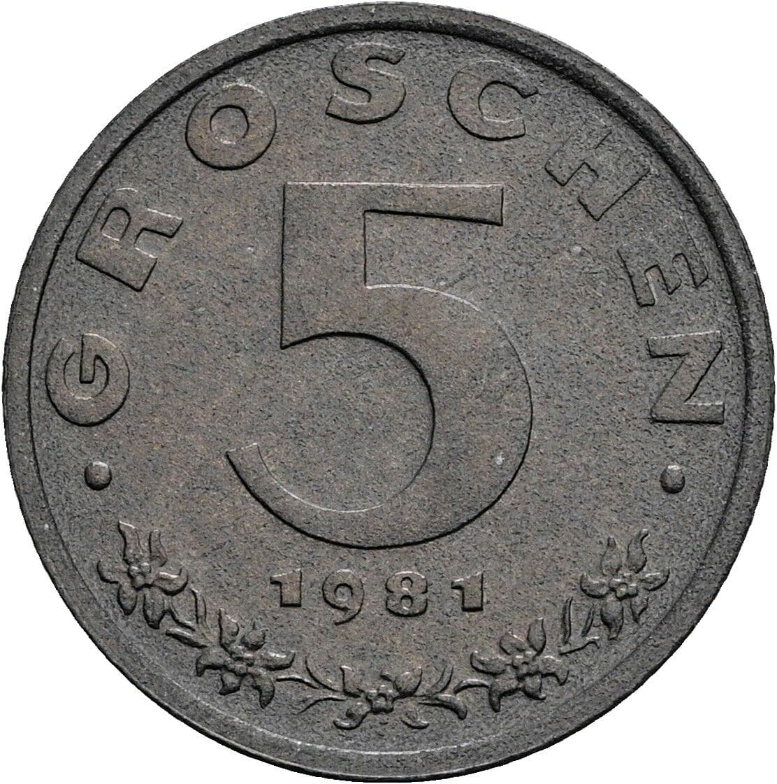5 Groschen 1981 – Vorderseite