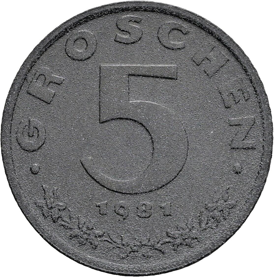 5 Groschen 1981 – Vorderseite