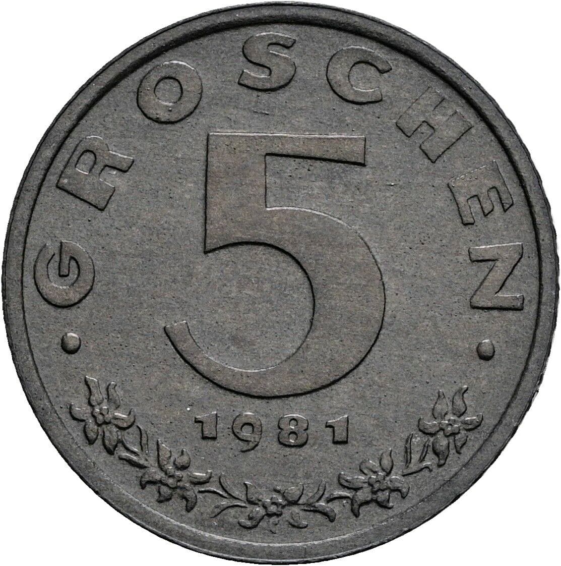 5 Groschen 1981 – Vorderseite