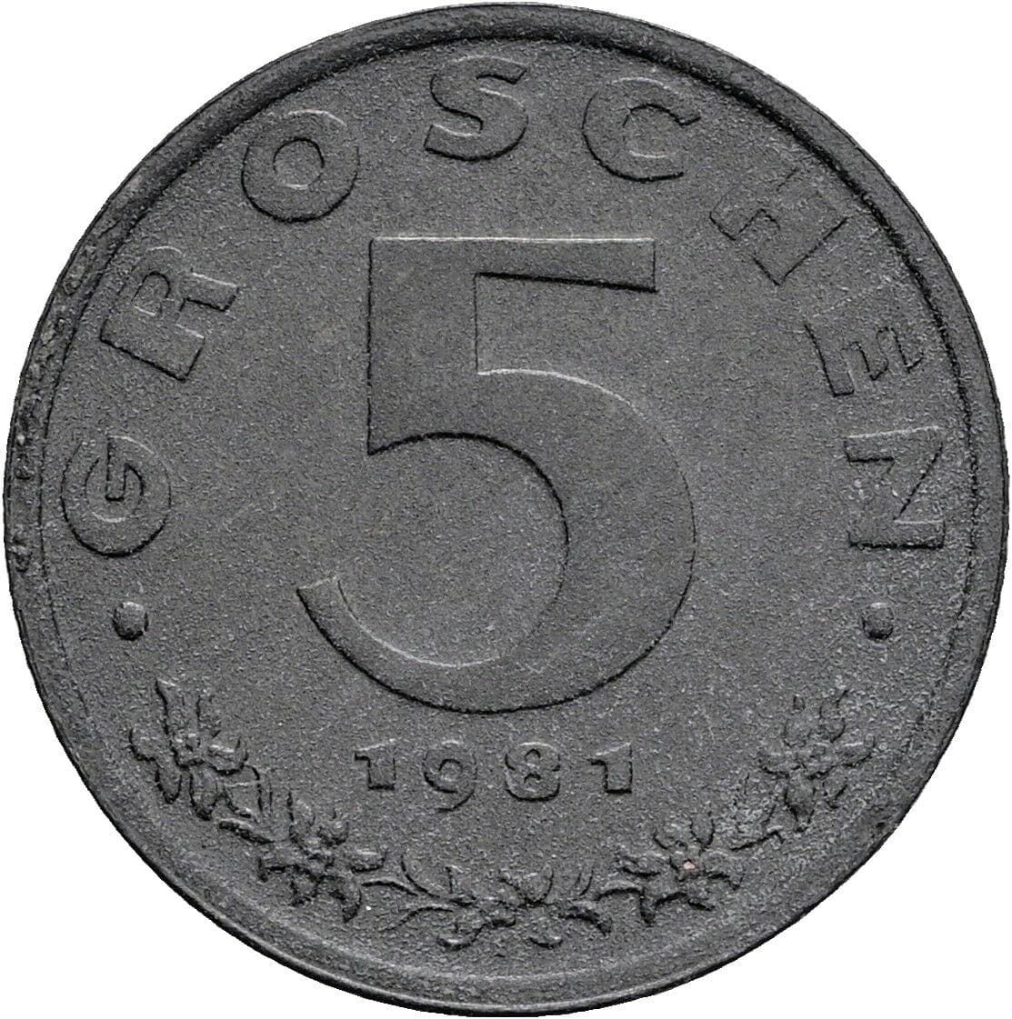 5 Groschen 1981 – Vorderseite