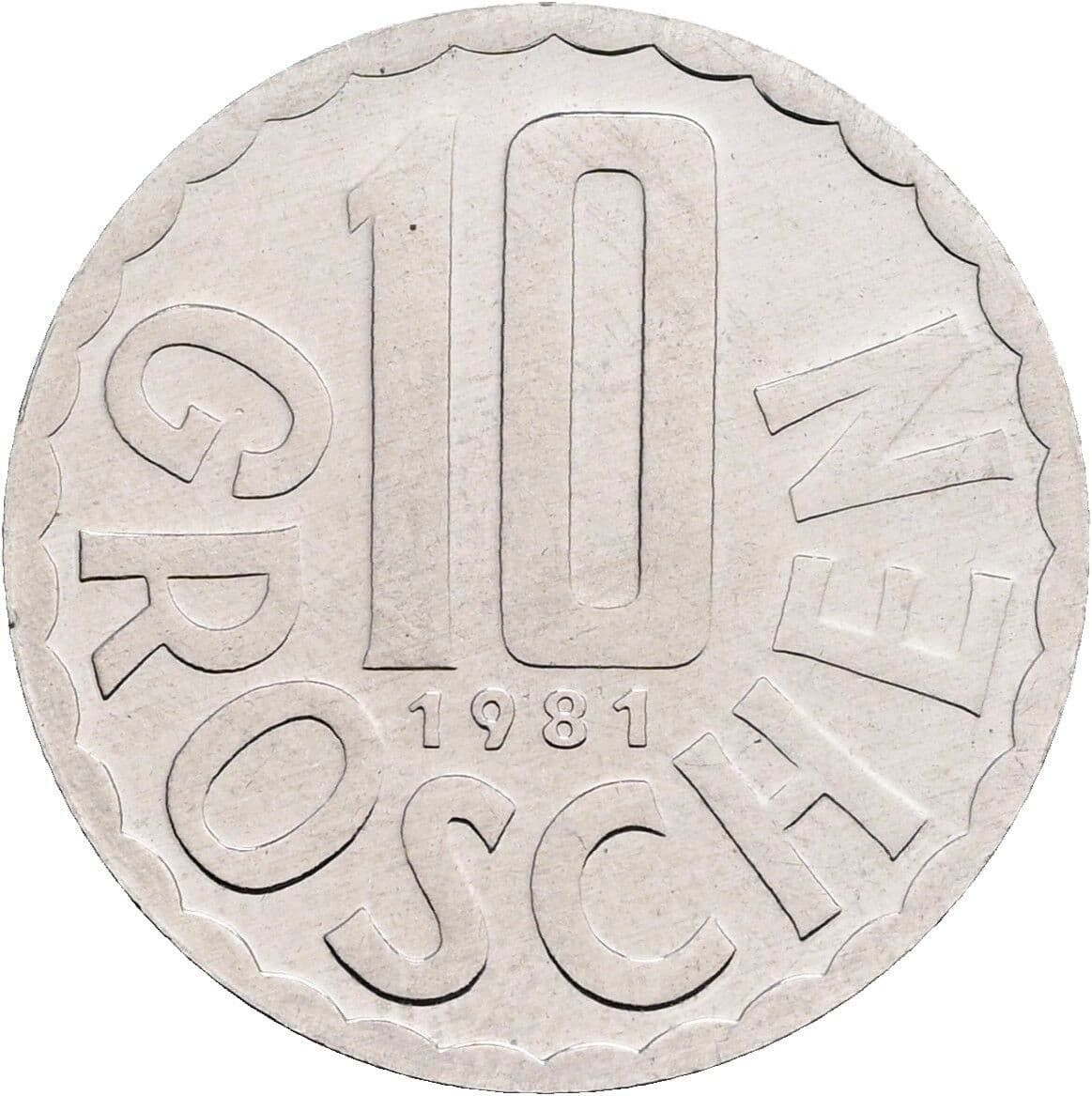 10 Groschen 1981 – Vorderseite