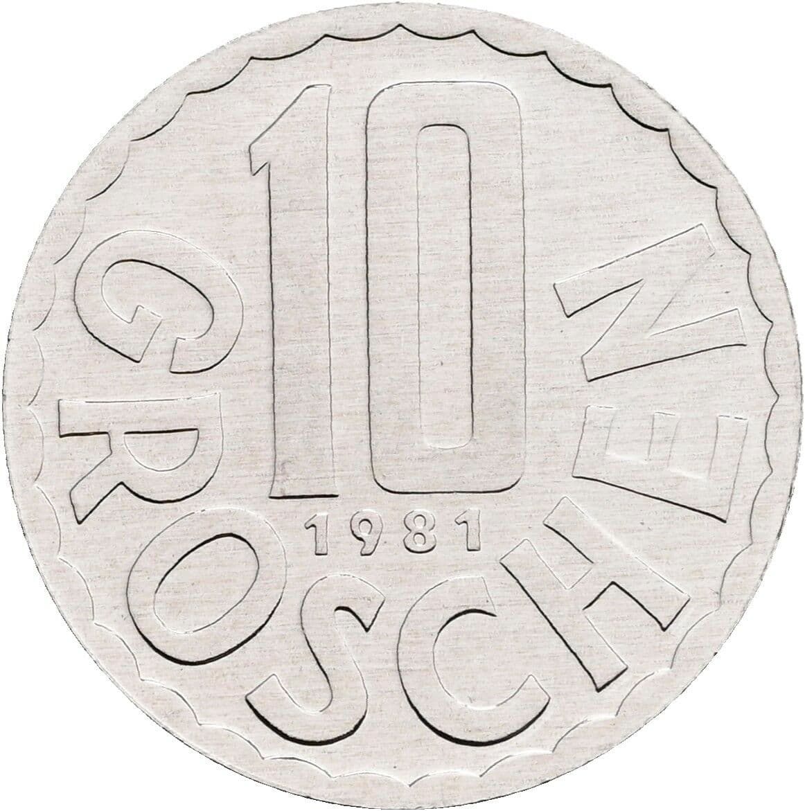 10 Groschen 1981 – Vorderseite