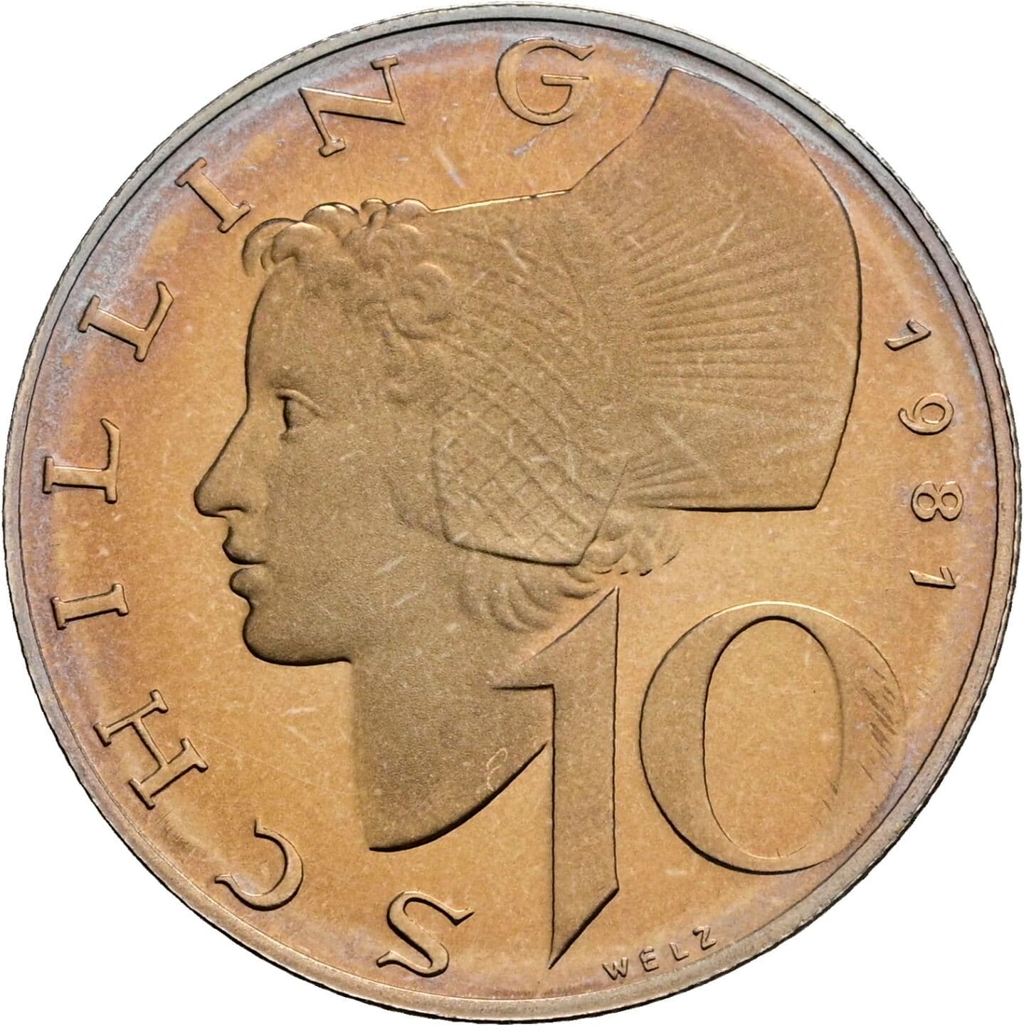 10 Schilling 1981 – Vorderseite