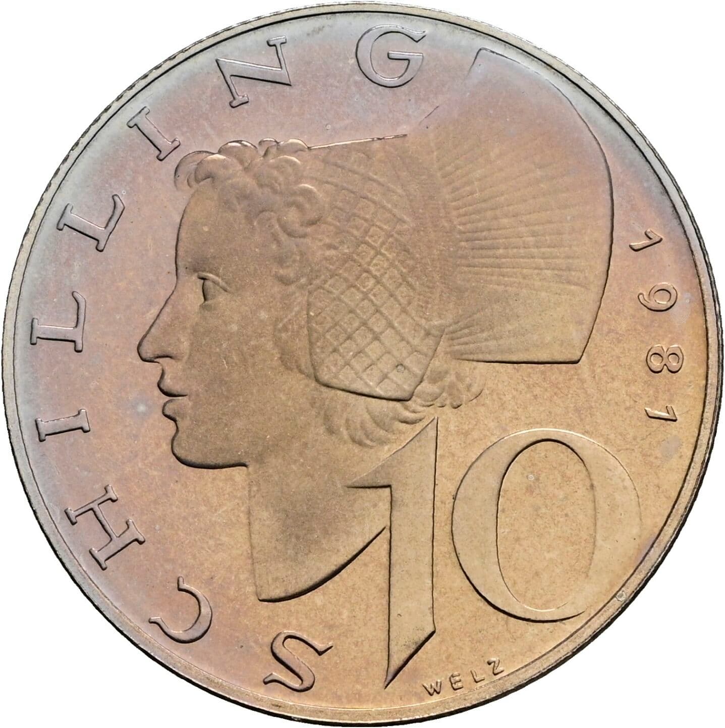 10 Schilling 1981 – Vorderseite
