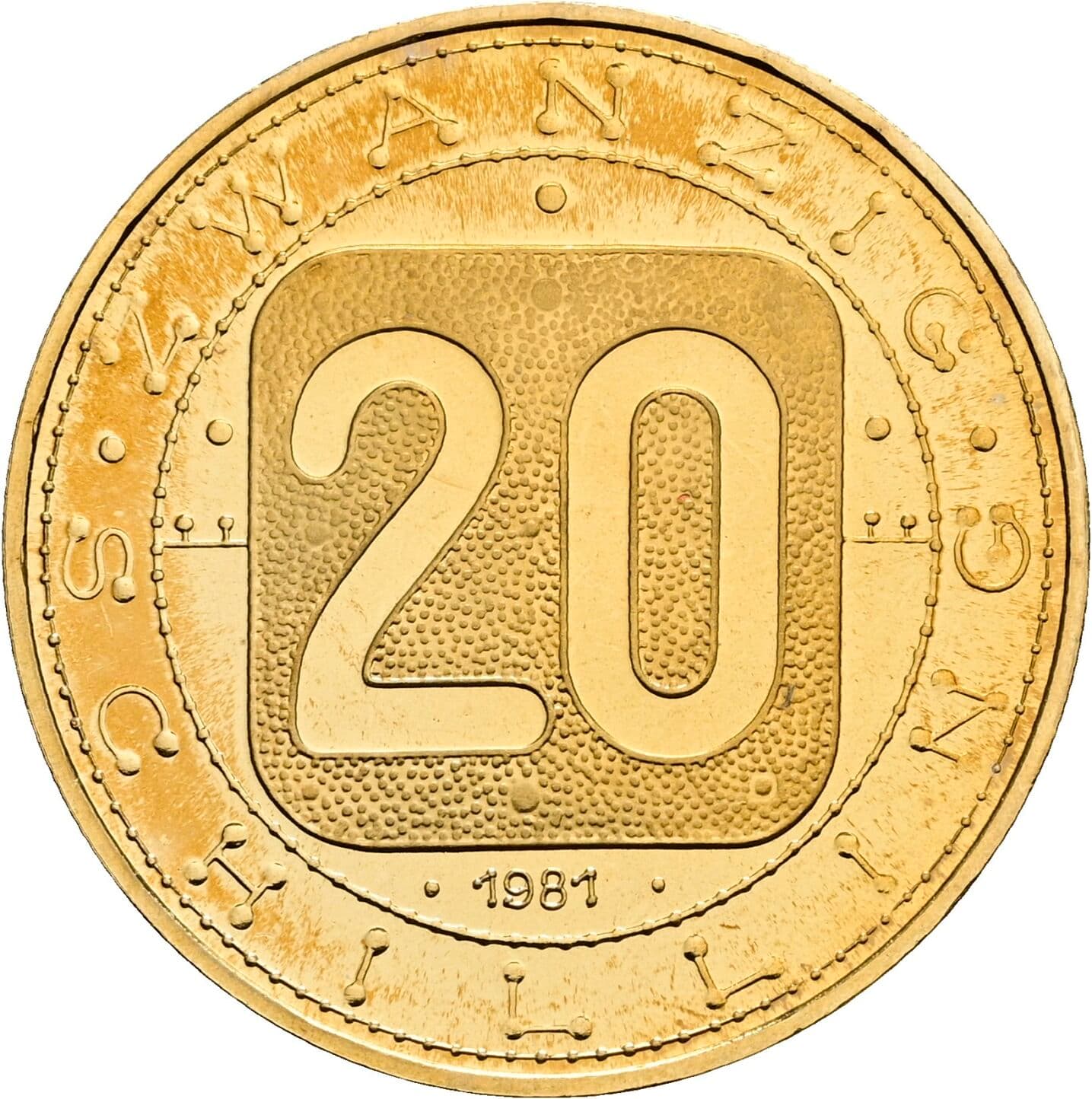 20 Schilling 1981 – Vorderseite