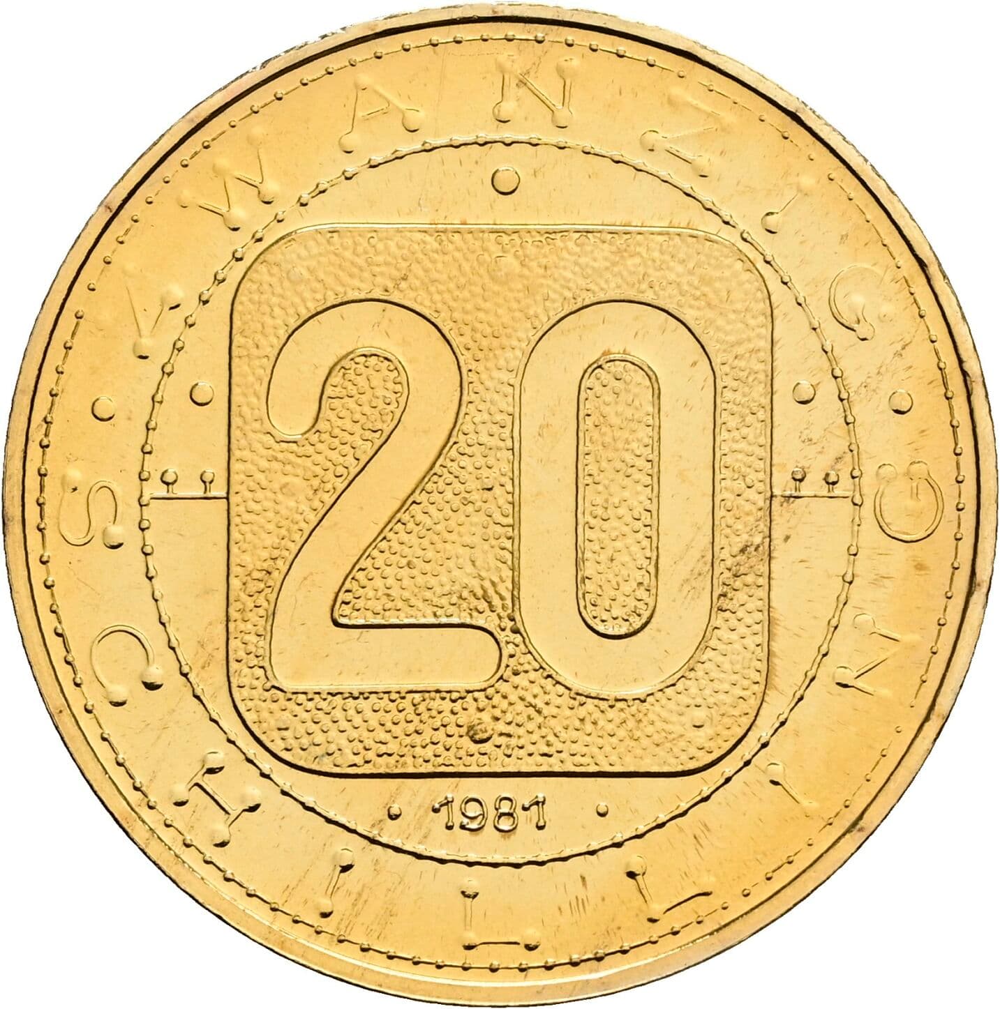 20 Schilling 1981 – Vorderseite
