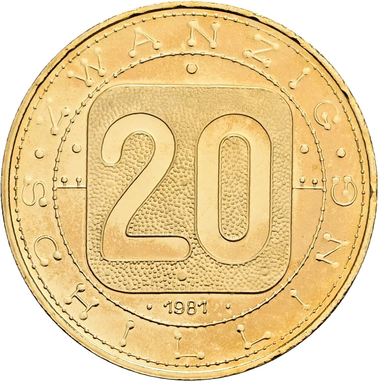 20 Schilling 1981 – Vorderseite