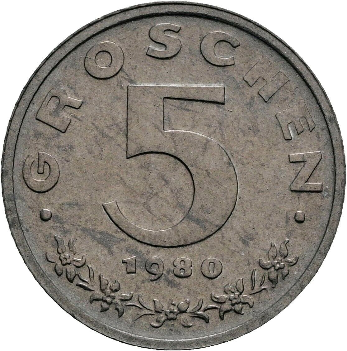 5 Groschen 1980 – Vorderseite