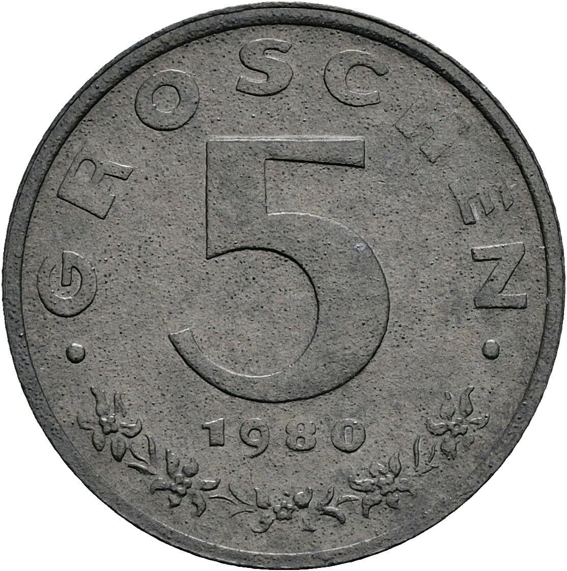 5 Groschen 1980 – Vorderseite