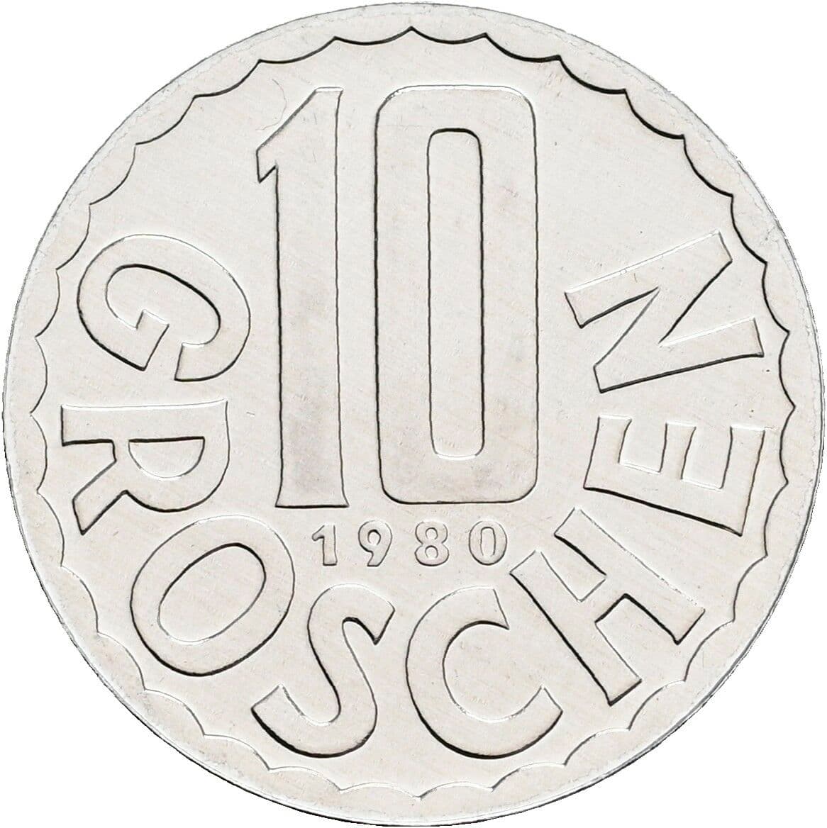 10 Groschen 1980 – Vorderseite