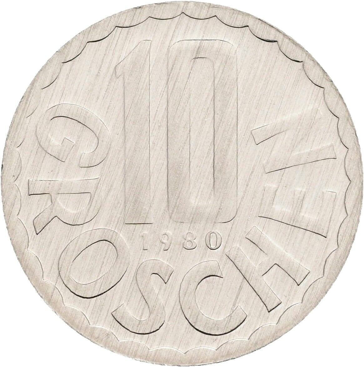 10 Groschen 1980 – Vorderseite