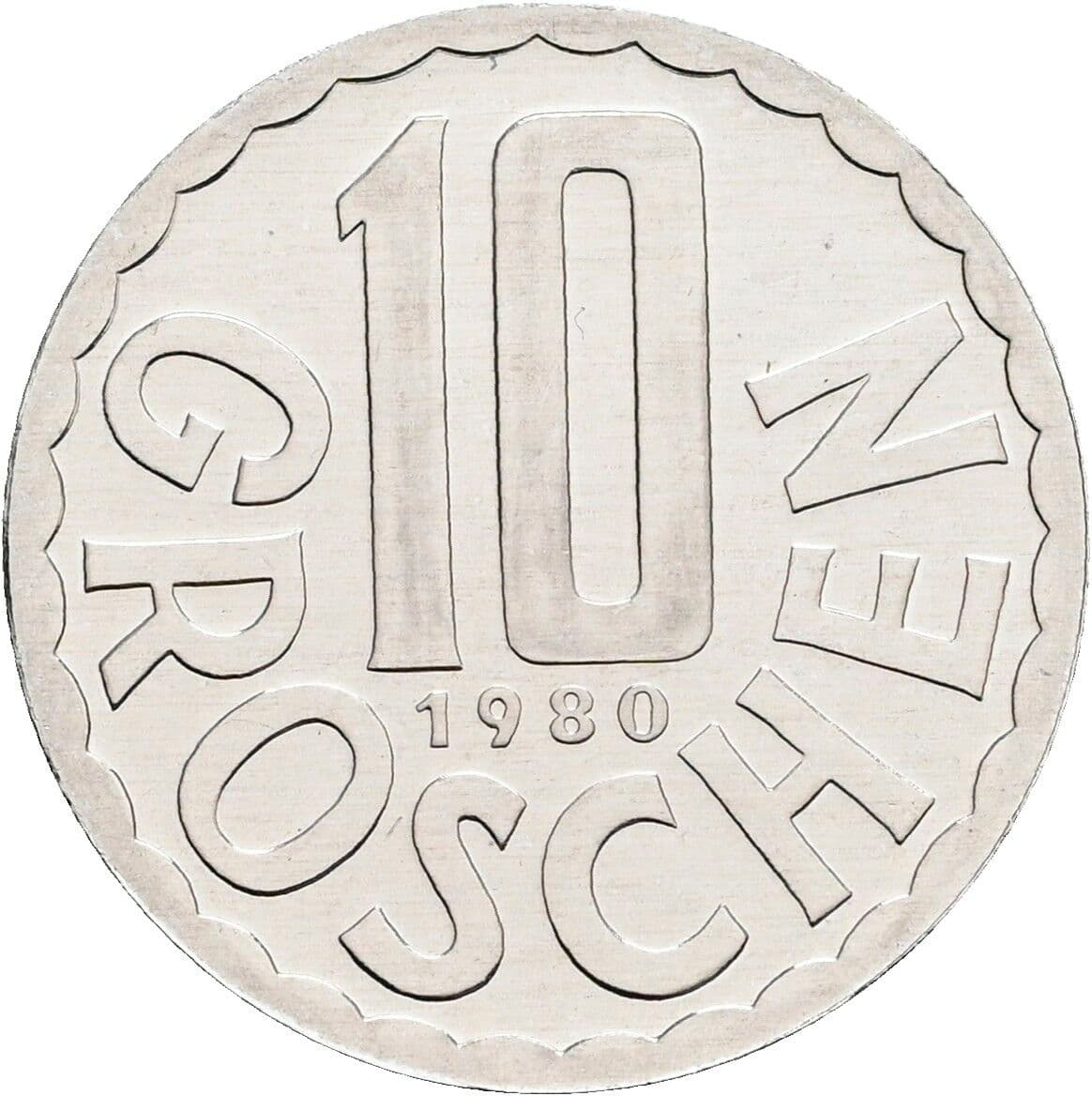 10 Groschen 1980 – Vorderseite