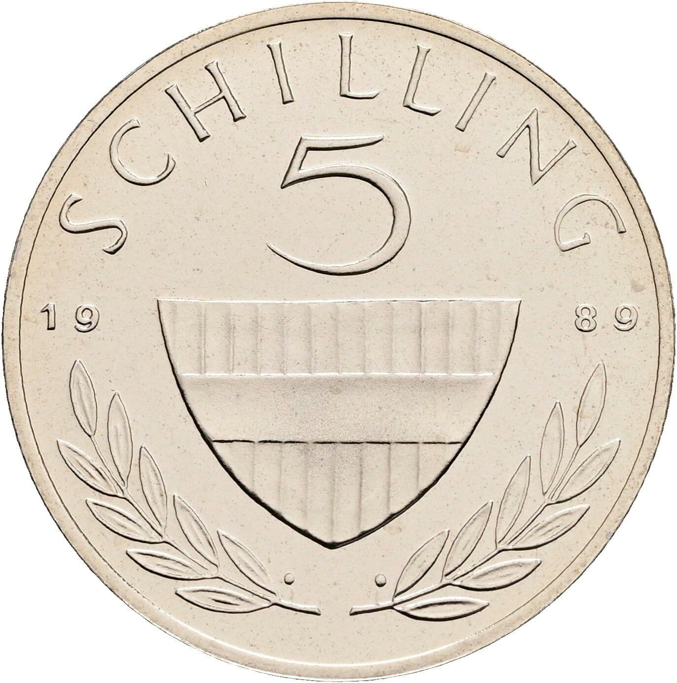 5 Schilling 1989 – Vorderseite