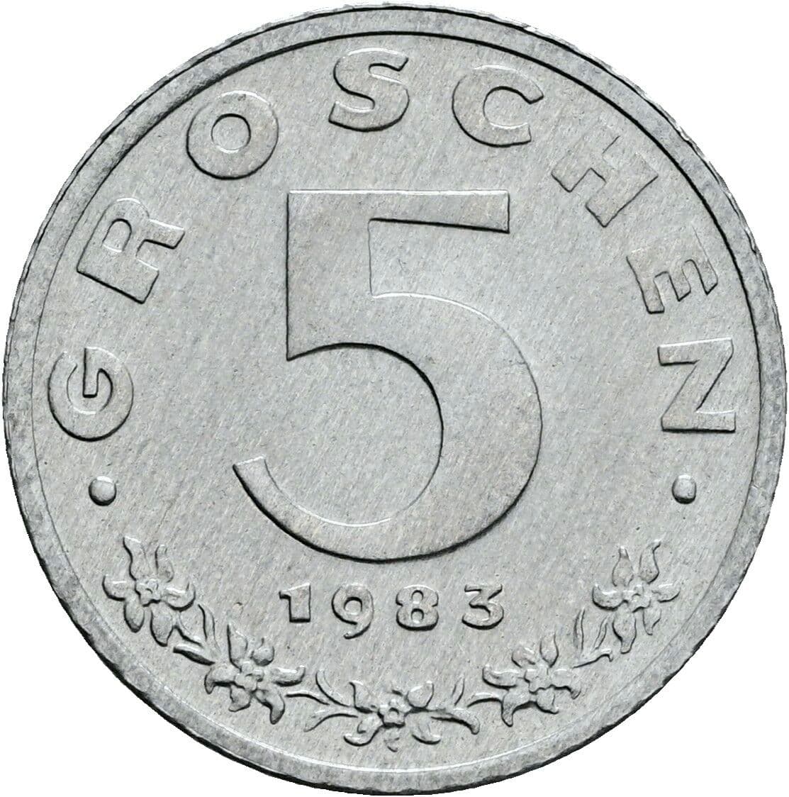 5 Groschen 1983 – Vorderseite