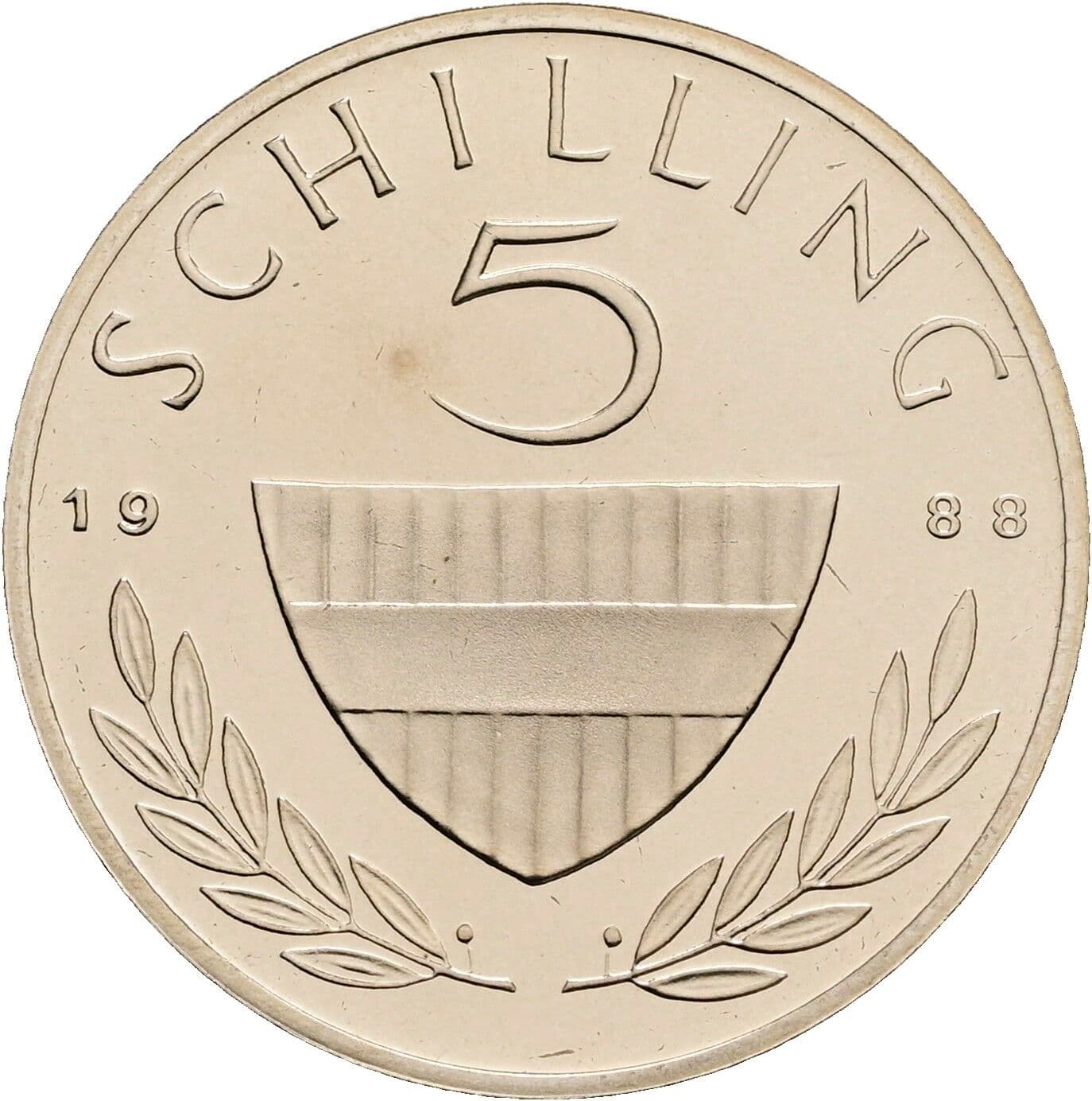5 Schilling 1988 – Vorderseite
