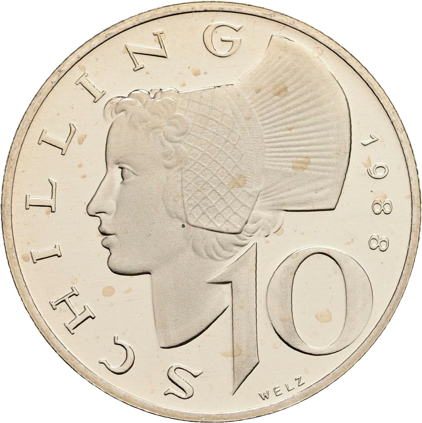 10 Schilling 1988 – Vorderseite