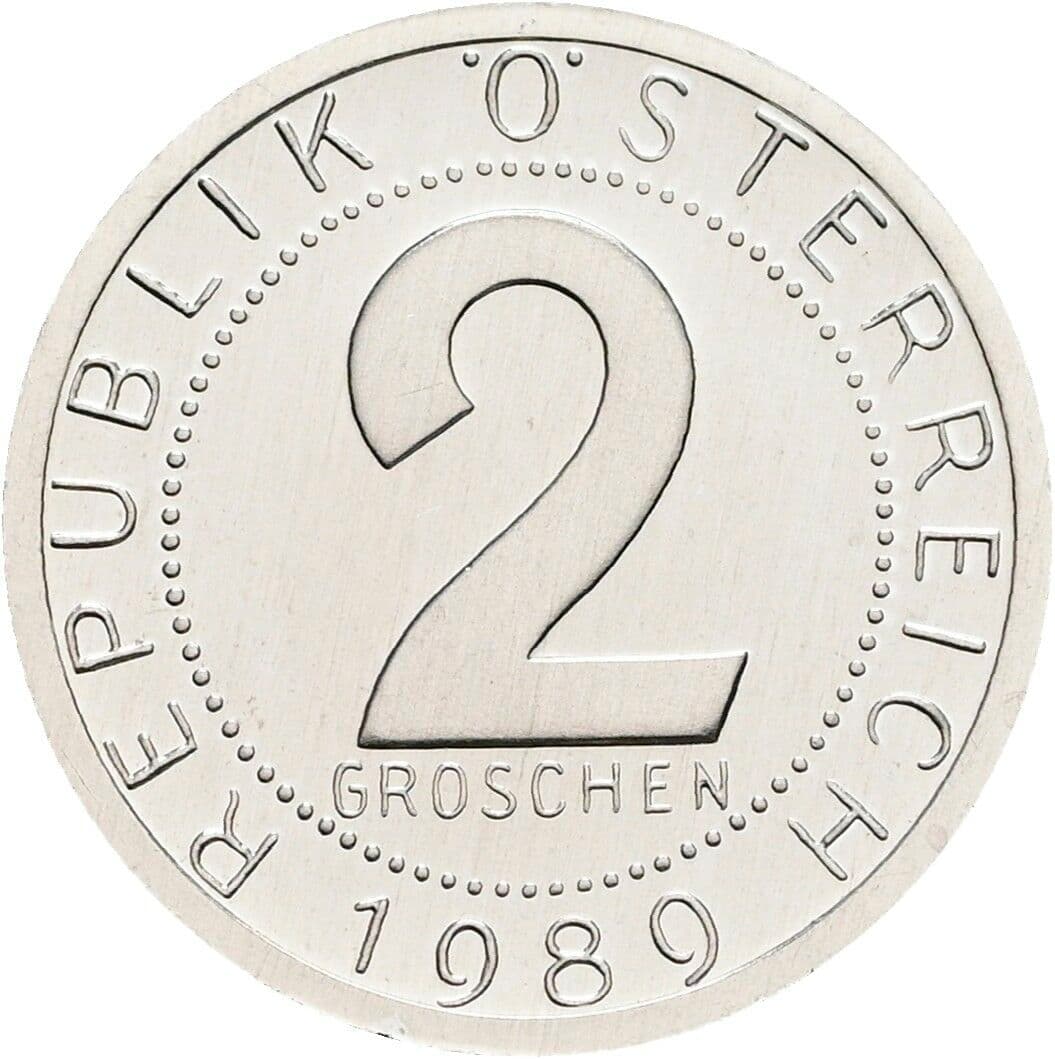 2 Groschen 1989 – Vorderseite