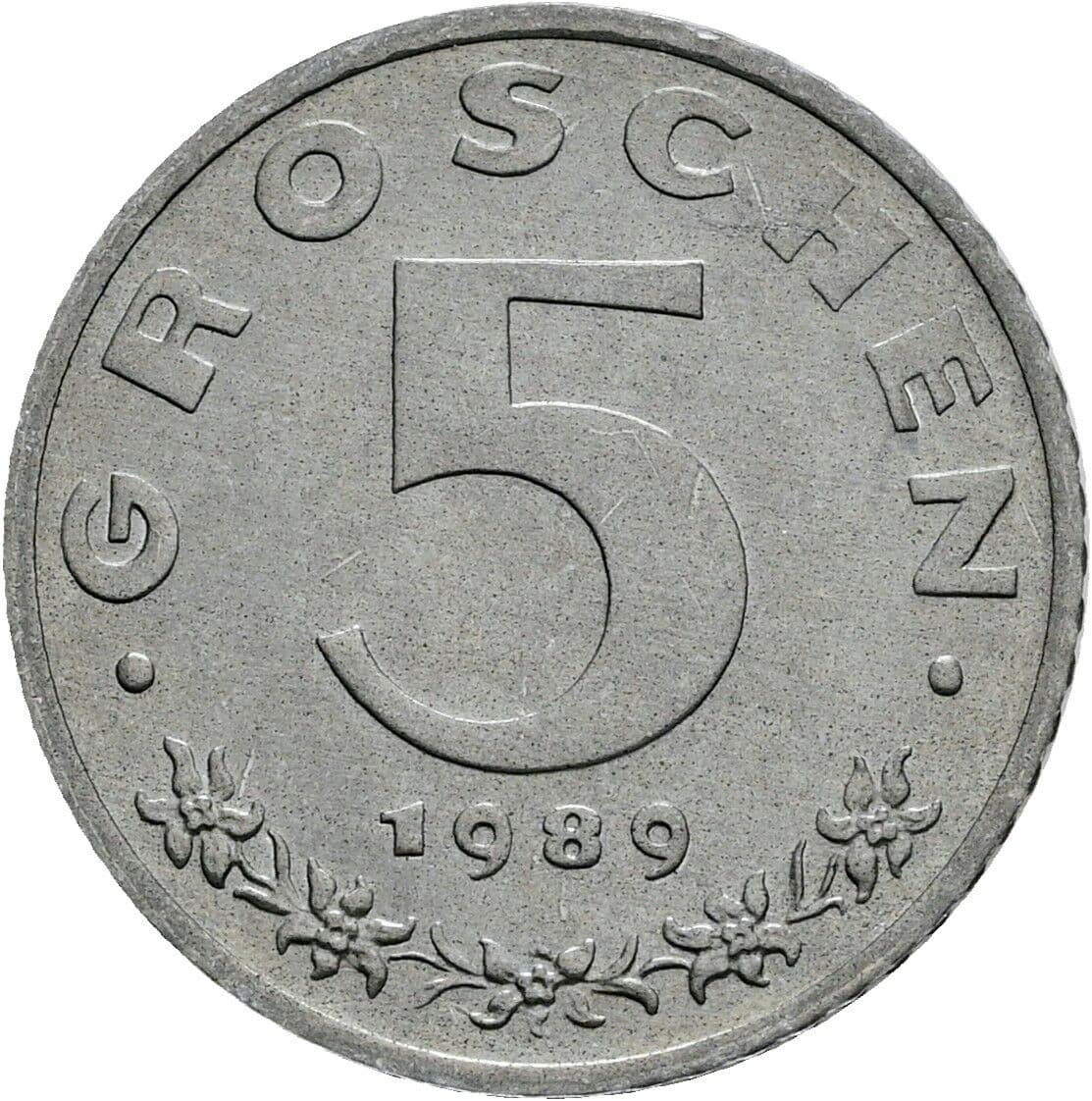 5 Groschen 1989 – Vorderseite