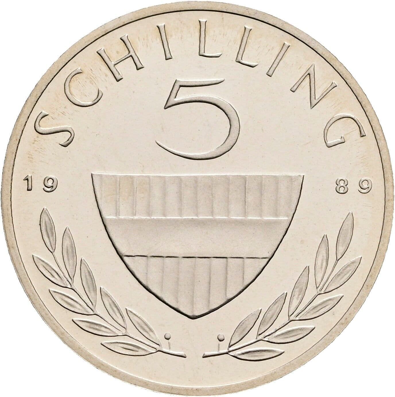 5 Schilling 1989 – Vorderseite
